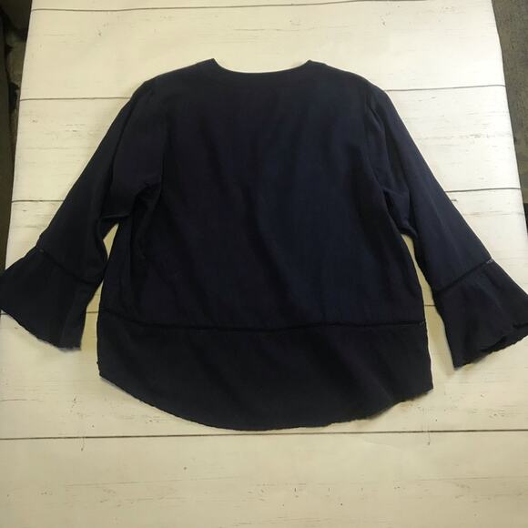 Soft Surroundings Isle of Breeze Top Style# 2DD98 Navy Blue Size Large - Picture 3 of 8
